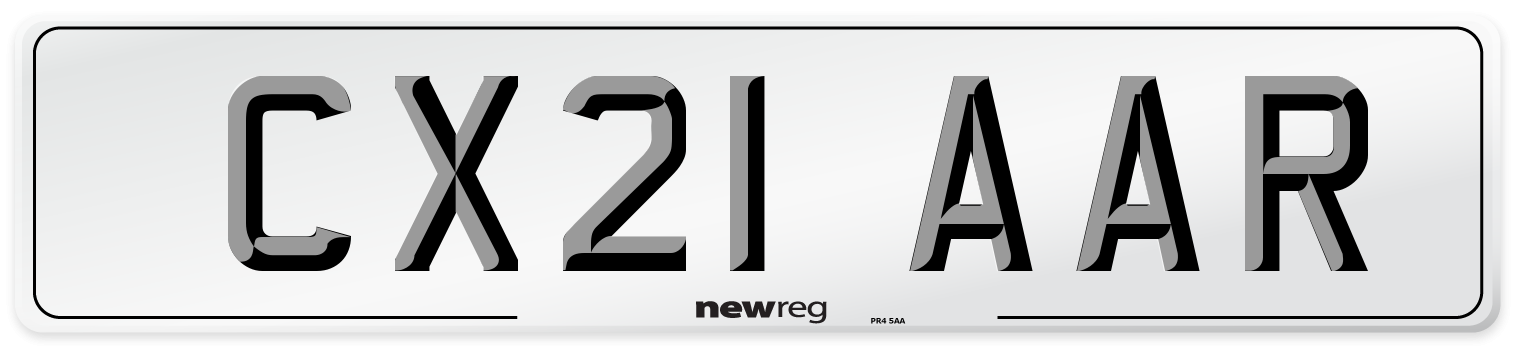 CX21 AAR Number Plate from New Reg
